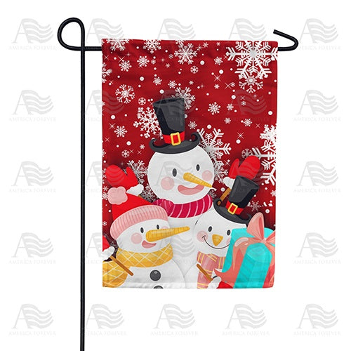 Snowman Trio Garden Flag