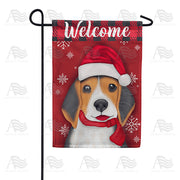 Santa Beagle Garden Flag