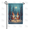 Gnome Winter Campfire Garden Flag