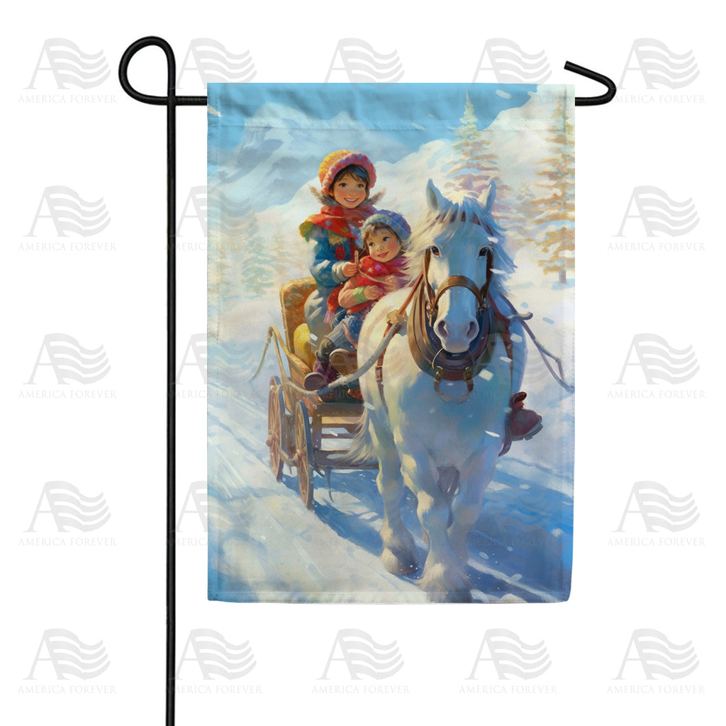 Dashing Thru The Snow! Garden Flag