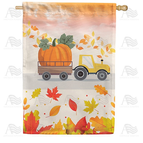 Big Pumpkin Harvest House Flag