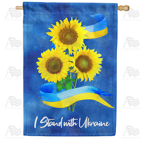 Ukraine Sunflowers House Flag