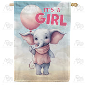 Baby Girl Elephant House Flag