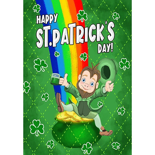 Leprechaun Rainbow House Flag