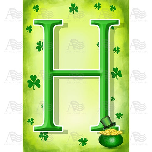 St. Patty's Pot O' Gold - Monogram H House Flag