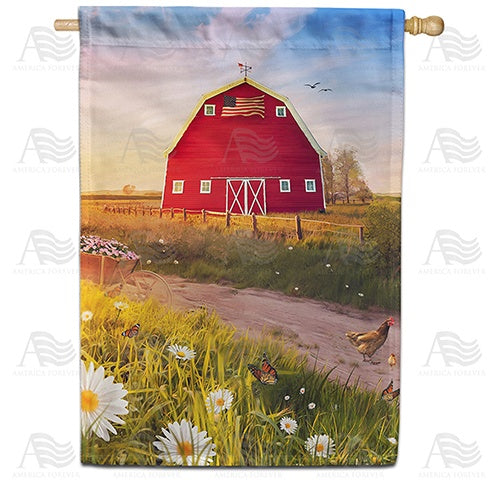 American Spring Barn House Flag