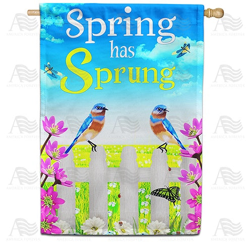 Bright Spring Flowers House Flag