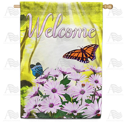 Daisies in the Woods House Flag