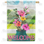 Window Spring Flowers House Flag