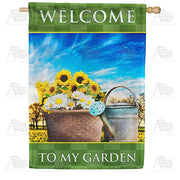 Welcome To My Garden House Flag