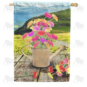 Mountain Zinnias House Flag