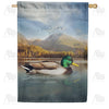 Mallard On Lake House Flag