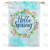 Spring Wreath House Flag