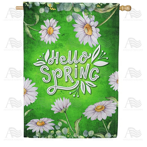 Hello Spring Daisies House Flag