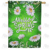 Hello Spring Daisies House Flag