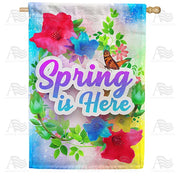 Spring Watercolor House Flag