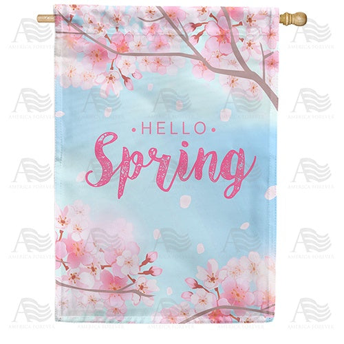 Spring Cherry Blossoms House Flag