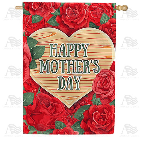 Roses for Mom House Flag