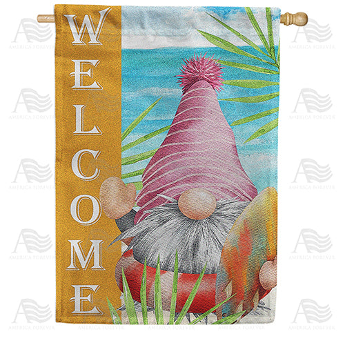 Beach Bum Gnome House Flag