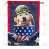 Patriotic Labrador Pride House Flag