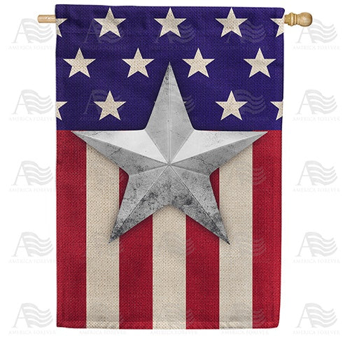 Silver Star Flag House Flag