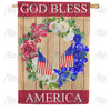 God Bless America Wreath House Flag