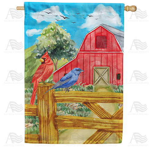 Farm Songbirds House Flag