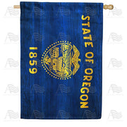 Oregon State Wood-Style House Flag