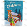 Merry Christmas Snowman House Flag