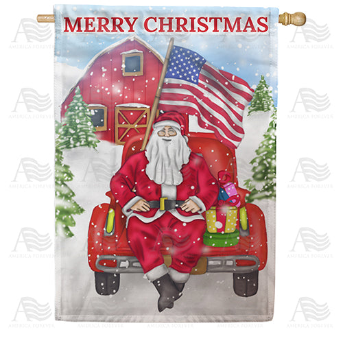 Country Santa House Flag