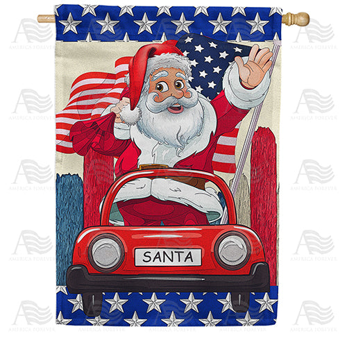 Santa's New Ride House Flag