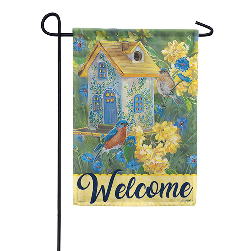 Bluebird Cottage Dura Soft Garden Flag – Just For Fun Flags