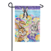 Happy Bunnies Dura Soft Garden Flag