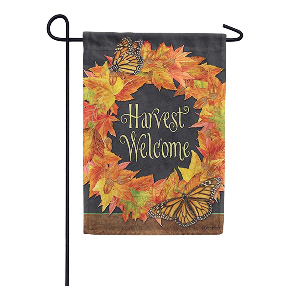 Wreath of Leaves Dura Soft Garden Flag – Just For Fun Flags