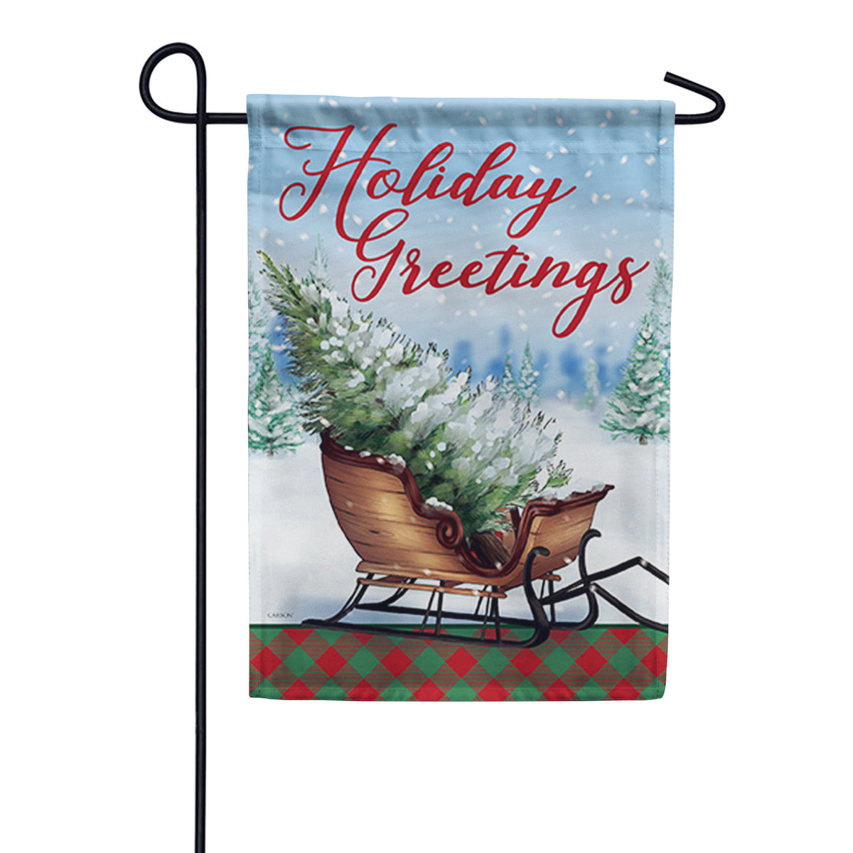 Christmas Sleigh Dura Soft Garden Flag – Just For Fun Flags