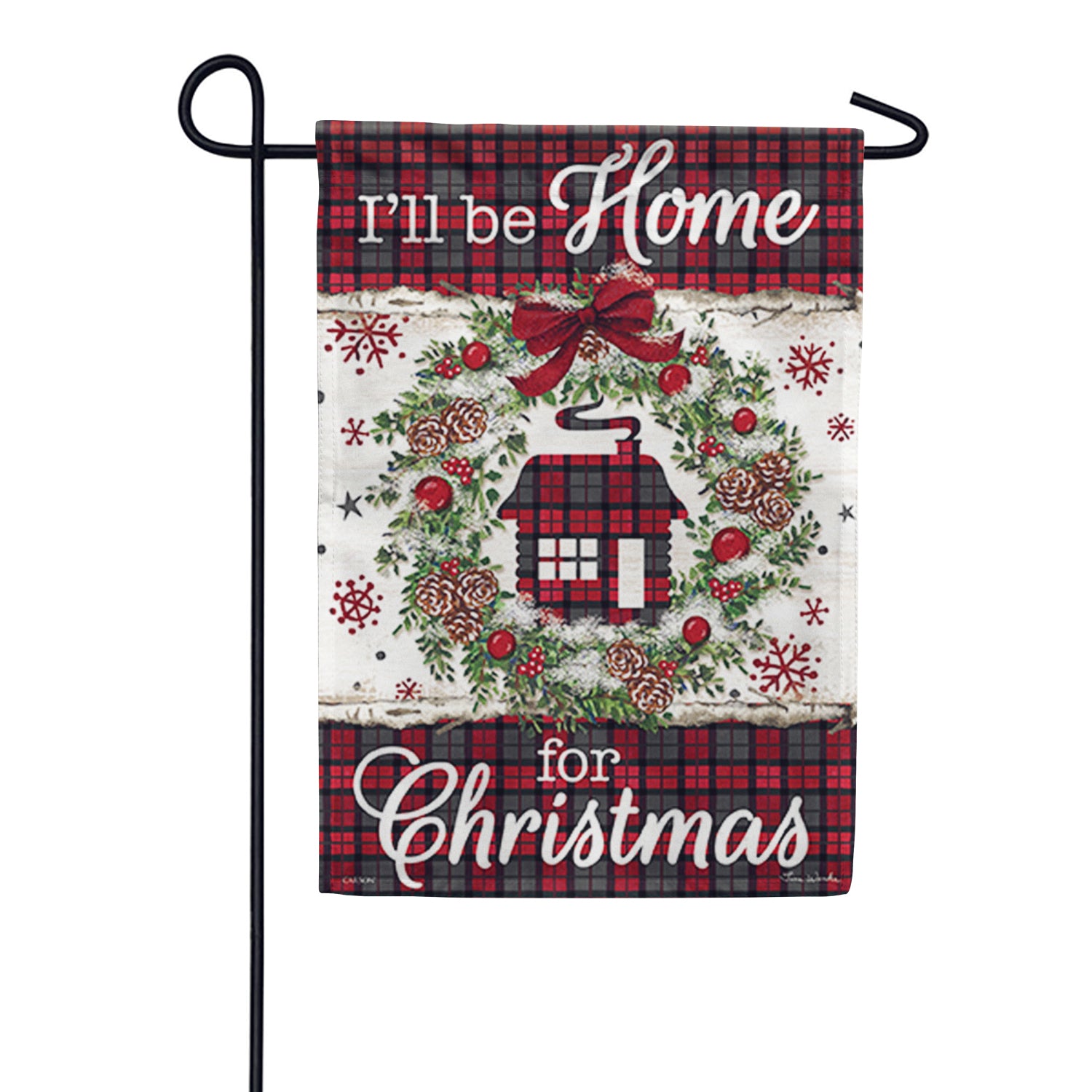 Plaid Cabin Dura Soft Garden Flag