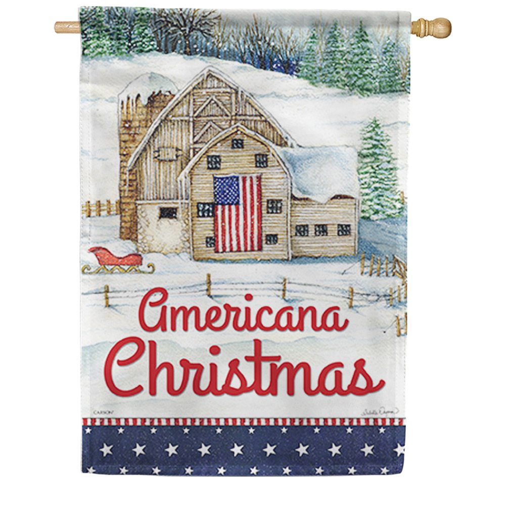 Americana Christmas Dura Soft House Flag – Just For Fun Flags