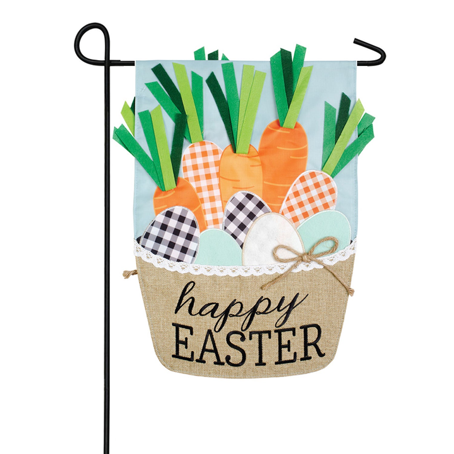 Carrot Basket Applique Garden Flag