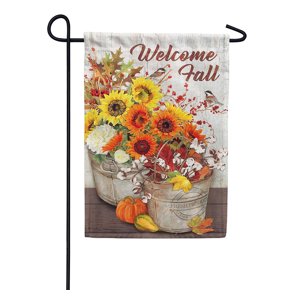 Sunflowers And Cotton Garden Flag – Just For Fun Flags