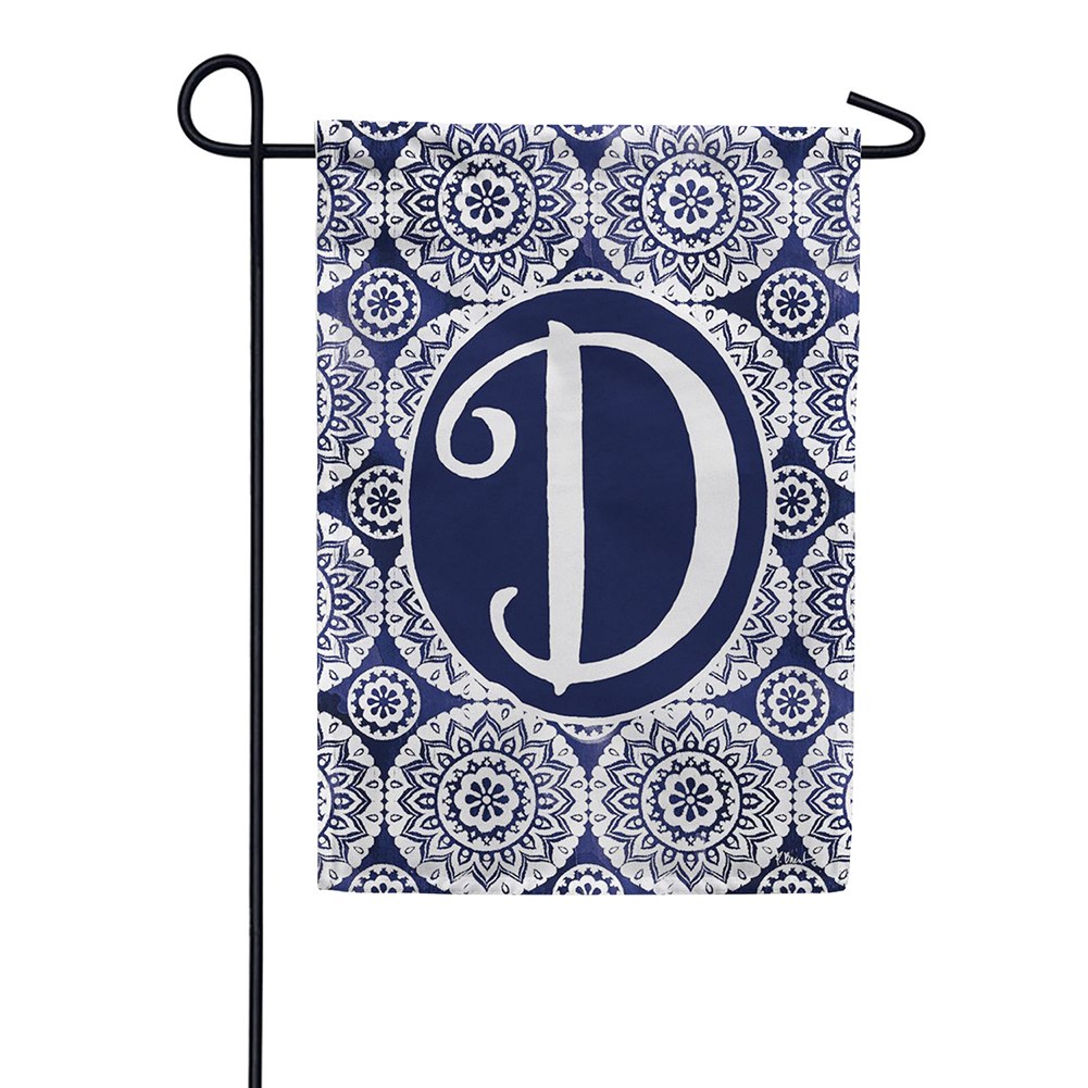 Indigo Boho D Garden Flag