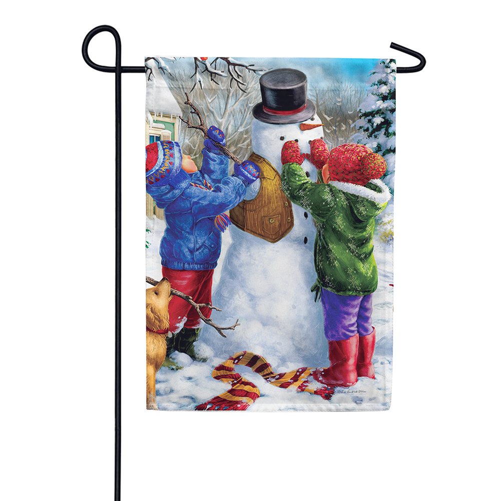 Building A Snowman Garden Flag – Just For Fun Flags