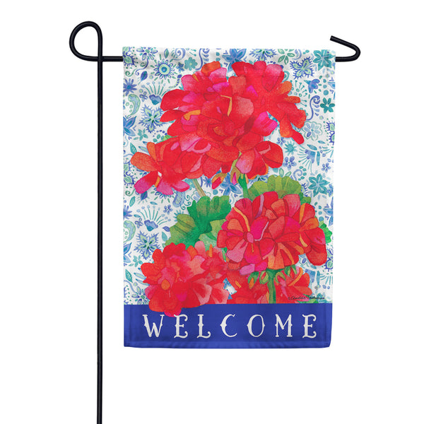 Geraniums Garden Flag