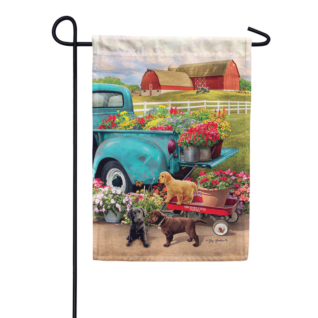 Farm Pups Garden Flag