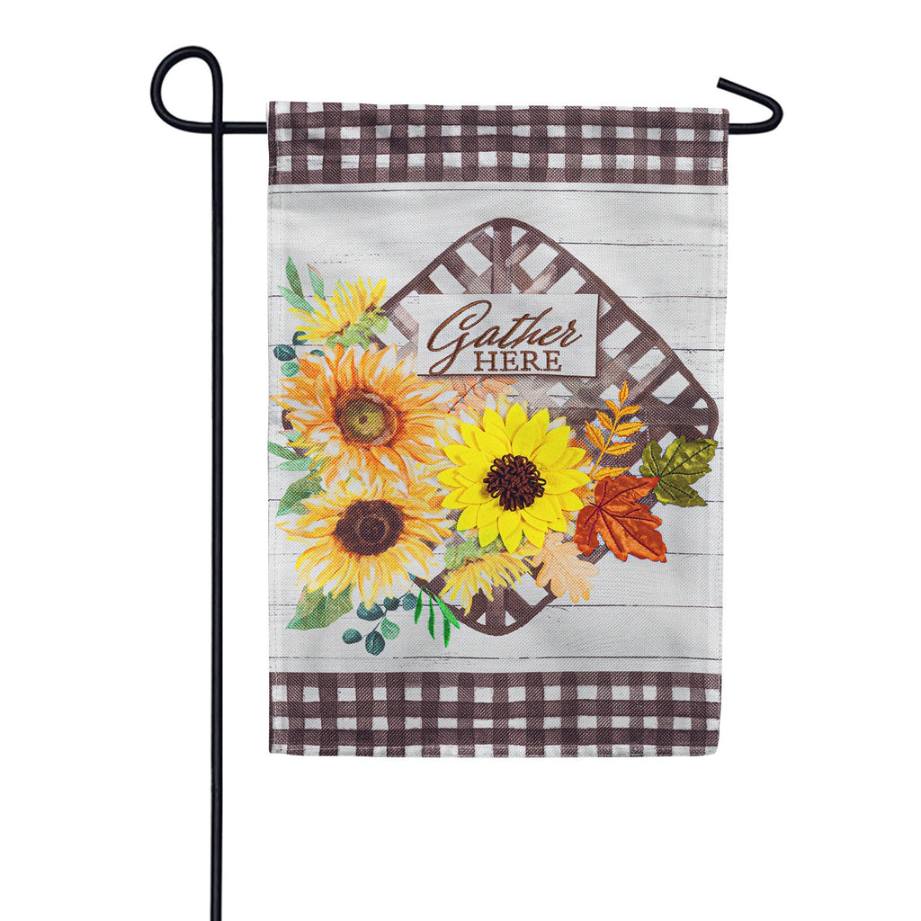 Evergreen Burlap Garden Flag - Fall Tobacco Basket