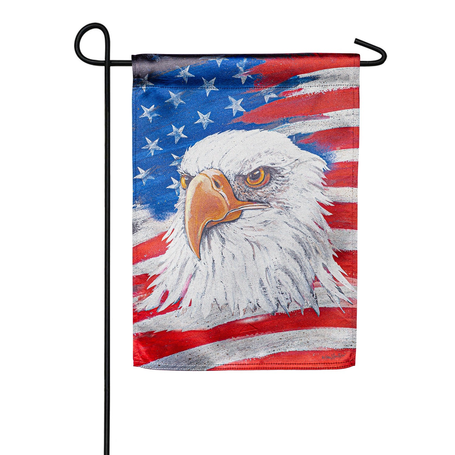 Evergreen Lustre Garden Flag - Eagle and Flag – Just For Fun Flags