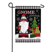 Evergreen Suede 2-Sided Garden Flag - Gnome for the Holidays