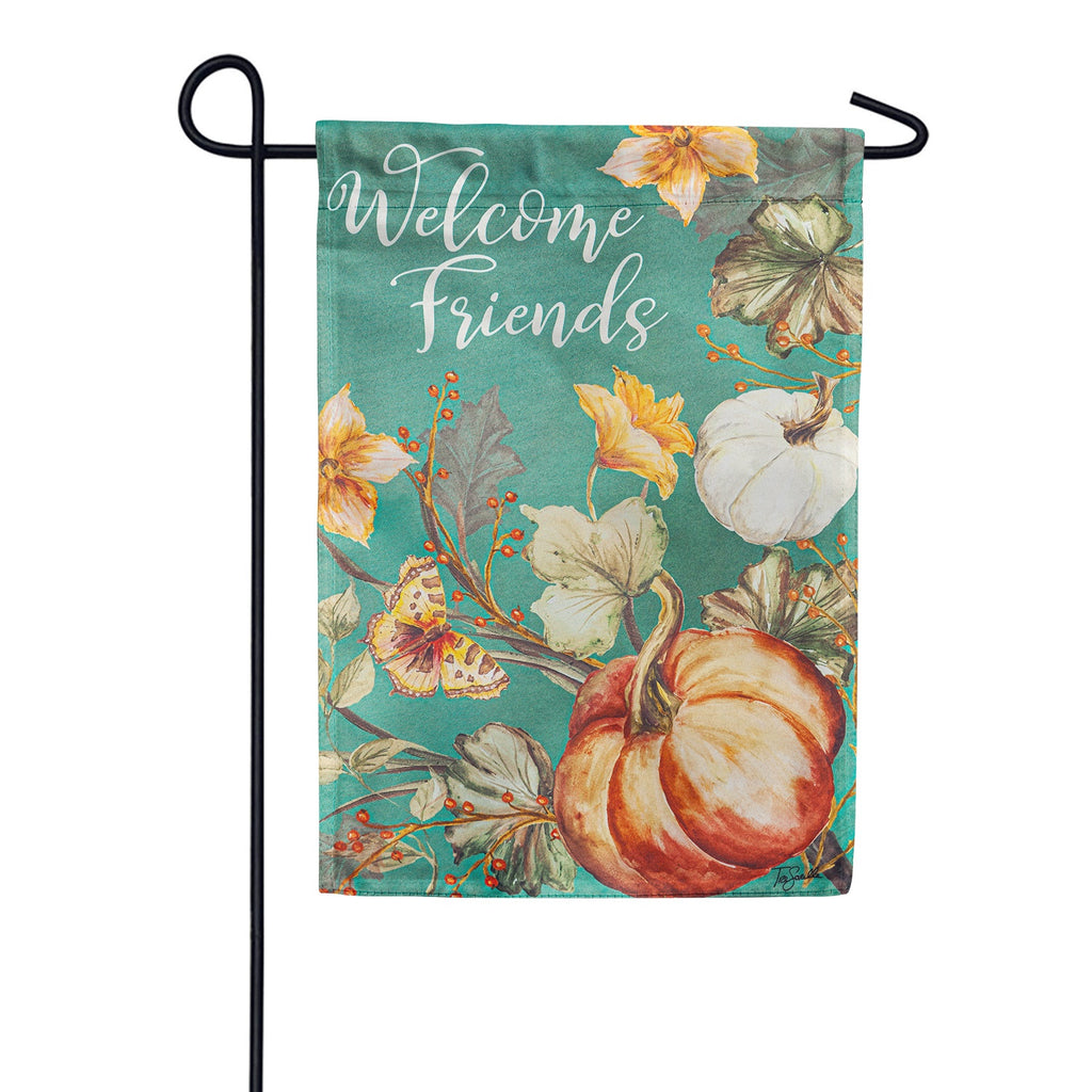 Evergreen Suede 2-Sided Garden Flag - Autumn Vines