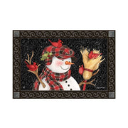 Snowman with Broom Door Mat