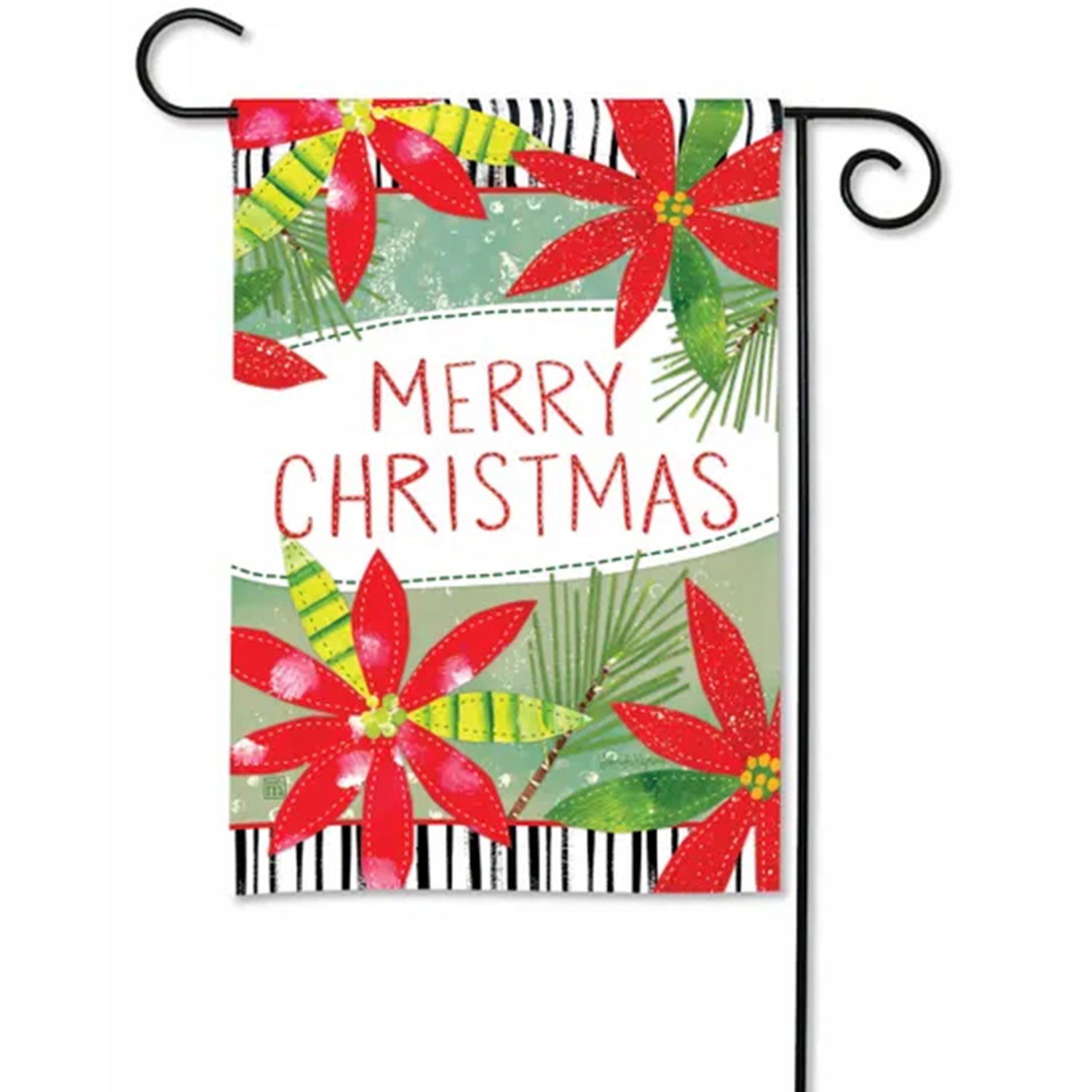 Magnet Works Garden Flag - Holly Jolly Poinsettias