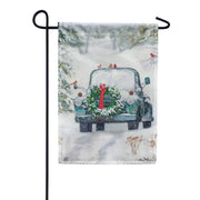 Snowy Roads Garden Flag